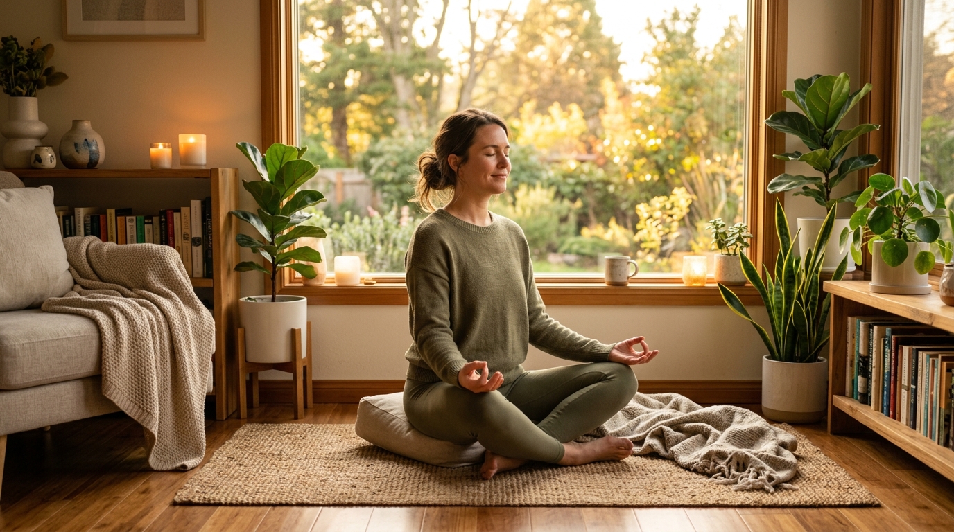 Calm wellness lifestyle at home